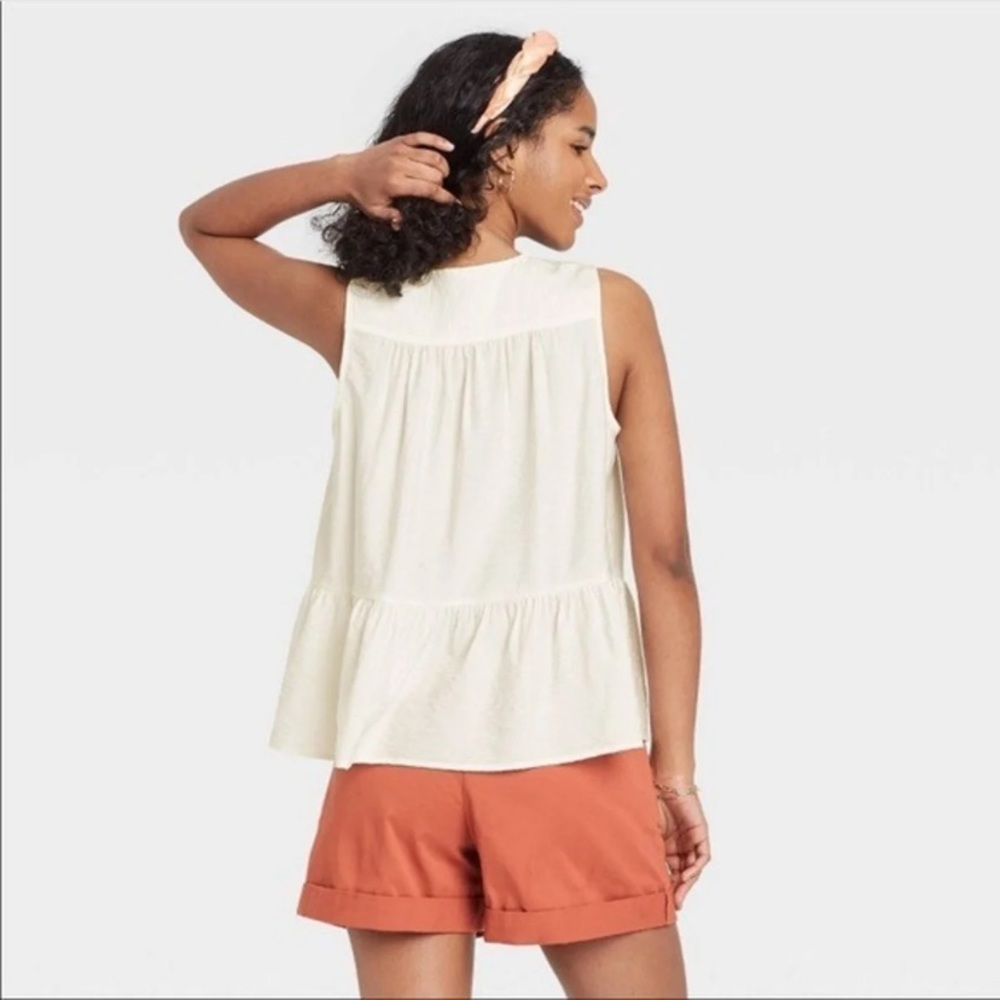 NWT | A New Day | Smocked Ruffle Bottom Tank - Mango Berry Sz S NEW! 🏷 - Picture 5 of 8